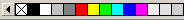 Barevná paleta na spodním okraji obrazovky